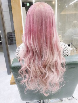 デイズ(days) ホワイトピンクアッシュカラーロングデザインカラー無造作カール