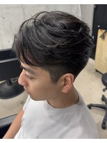 フイ 横浜センター北店(Hui)&nbsp;フェザーパーマ/グレーブルーカラー/刈り上げショートパンク