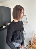 オリーブアッシュ/アッシュベージュ/切りっぱなしボブ/ボブ