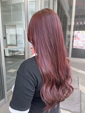 ロウ 町田(ROW) ブリーチなし　ピンクヘア　髪質改善