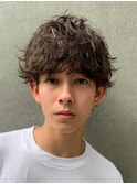 横浜西口シャドウパーマメンズマッシュウルフカットルーズパーマ