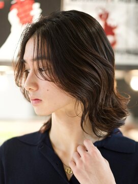 アンサー 渋谷(ANSWER) メンズミディアム　メンズボブ　毛流れスパイラル