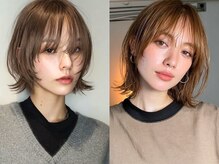 新宿駅/ブリーチ/前髪カット/インナーカラー/前髪カット/ボブ