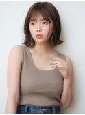 似合わせ大人ガーリーダークアッシュミディアムレイヤーカット