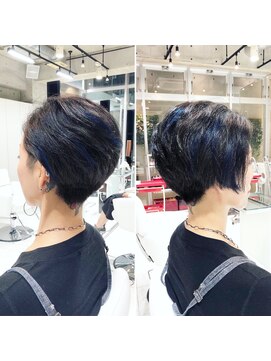 レンジシ オモテサンドウ(RENJISHI omotesando) 攻めのアシンメトリーショートボブ！＜本橋寛道＞