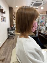 コジック ヘアアンドアイ(Cogic hair & eye)&nbsp;大人可愛い外ハネショートボブ ハニーベージュ結べるボブ