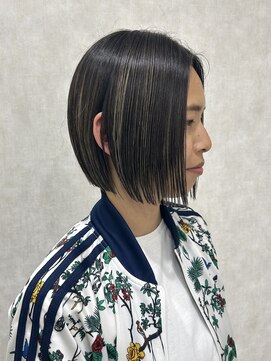 ロエン 西岡崎店(ROEN) 切りっぱなしボブ/ミニボブ/ハイライトカラー/暗髪/20代/30代