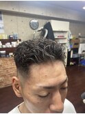 極道パーマ&ホワイトメッシュ