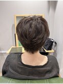 大人かわいい丸みショート×ふんわり無造作パーマ