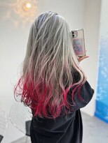 ギグスダブル 栄久屋大通店(gigs double)&nbsp;ブリーチアッシュカラー/裾カラーピンク