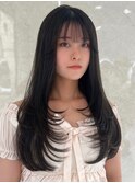 ハイライトカラーミルクティーベージュレイヤーカット