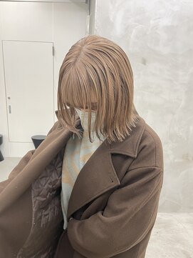 ミーム 原宿 表参道(meme) ☆ハイトーンブリーチミルクティーカラーホワイトベージュカラー