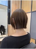 髪質改善/ボブ/黒髪/オリーブグレー/小顔カット/ココアベージュ