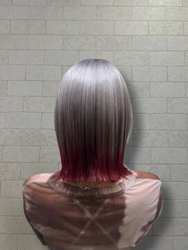 アース 新越谷店(HAIR&MAKE EARTH) 切りっぱなしボブ×デザインカラー 越谷/レイクタウン