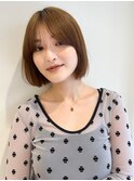 切りっぱなしボブ 2wayバング ヘーゼルグレージュ ブリーチ