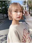 大人ガーリーダークアッシュ小顔似合わせカット
