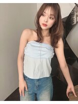 マリアバイアフロート(Maria by AFLOAT)&nbsp;韓国風くびれレイヤーセミロングミルクティーベージュ