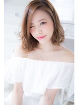アンジュ ヘアー(Ange hair)&nbsp;アンジュヘアー　イノセントカラーの無造作ウェーブスタイル