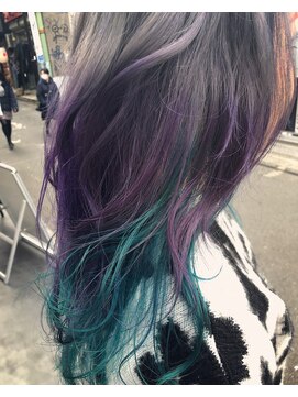 ビヨンドイー(beyond E) グレージュ×パープルグラデーションインナーターコイズ