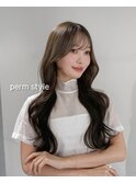韓国風パーマ/コテ巻き風パーマ/レイヤーカット/韓国ヘア