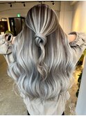 海外風white silver balayage