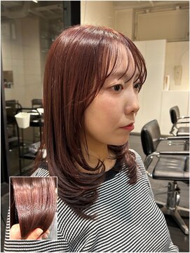 エムプラス 二子玉川(Mplus) ◎ブリーチなし暖色ピンクベージュ/レイヤーカット◎  Mplus鹿嶋