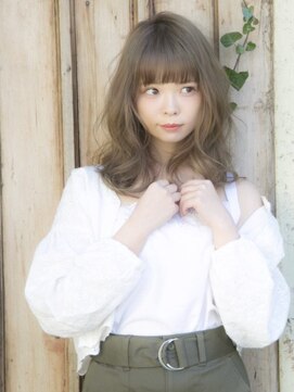 ロンドプランタン 恵比寿(Lond Printemps) バングあり♪ゆるふわウェーブパーマアッシュベージュ