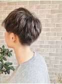 【ミルクティーアッシュ色】  マッシュショート__ツーブロック