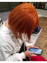 ヘアーアイスカルテット(HAIR ICI QUARTET)&nbsp;ストリート 20代 オレンジカラー 収まり◎ ボブスタイル