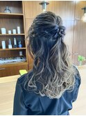 ヘアセット/ハーフアップ/波巻き/夏目寧々
