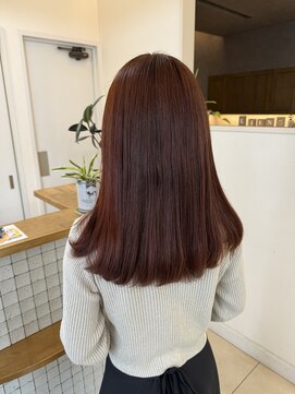 リアン(Lien) レッドオレンジカラー/ミディアムロング