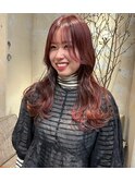 顔周りカット×ロングレイヤー