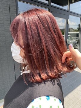 メルバイレガロ 水戸(mer by REGALO) ブリーチなしレッドカラー/ピンクベージュ