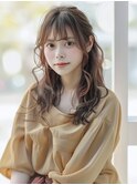 ☆オリーブグレーココアベージュ小顔クラゲヘアー/黒髪/髪質改善