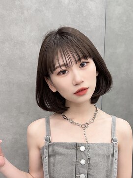 ロンド ブランシュ 錦糸町北口(Lond blanche) イメチェン外ハネボブ美髪ワイドバングミディアム縮毛矯正ボブ