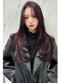 カシスピンク　レイヤーカット 【韓国ヘア 大阪 梅田】