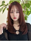 ハイライトカラーミルクティーベージュレイヤーカット