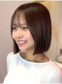 ココアブラウン×あご下2cmミニマルボブ