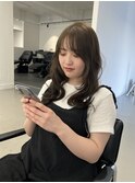 オリーブベージュ×レイヤーウェーブ巻き