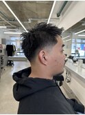 メンズスパイキーショートテーパーフェード札幌大通バスセンター