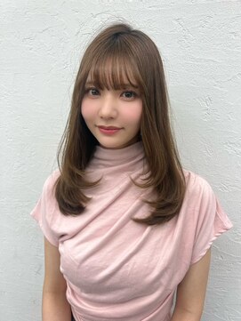 サラジュ 西宮北口店(SARAJU) シースルーバング内巻きセミロング