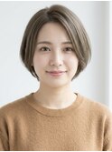 20代30代40代大人ハンサムショートグレージュ前髪なし