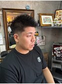 MEN’S HAIR/サーフカール/刈り上げセンターパート/印西