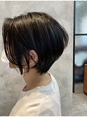 ふわっとショートボブ×30代艶感ブラック