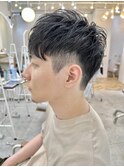 「ツーブロマッシュ」束感ショート