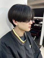 センターパート 丸みショート