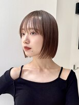 黒髪/ボブウルフ/ネビージュ/小顔/ワンレン