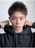 メンズヘアツーブロック刈り上げ 【ナチュラル束間ショート】