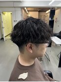 爽やか無造作ツイストスパイラルメンズマッシュ