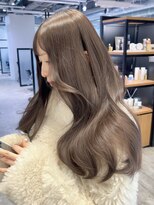 アルバム 銀座(ALBUM GINZA)&nbsp;ミルクティーロング韓国ヘア顔周りレイヤー_ba578431